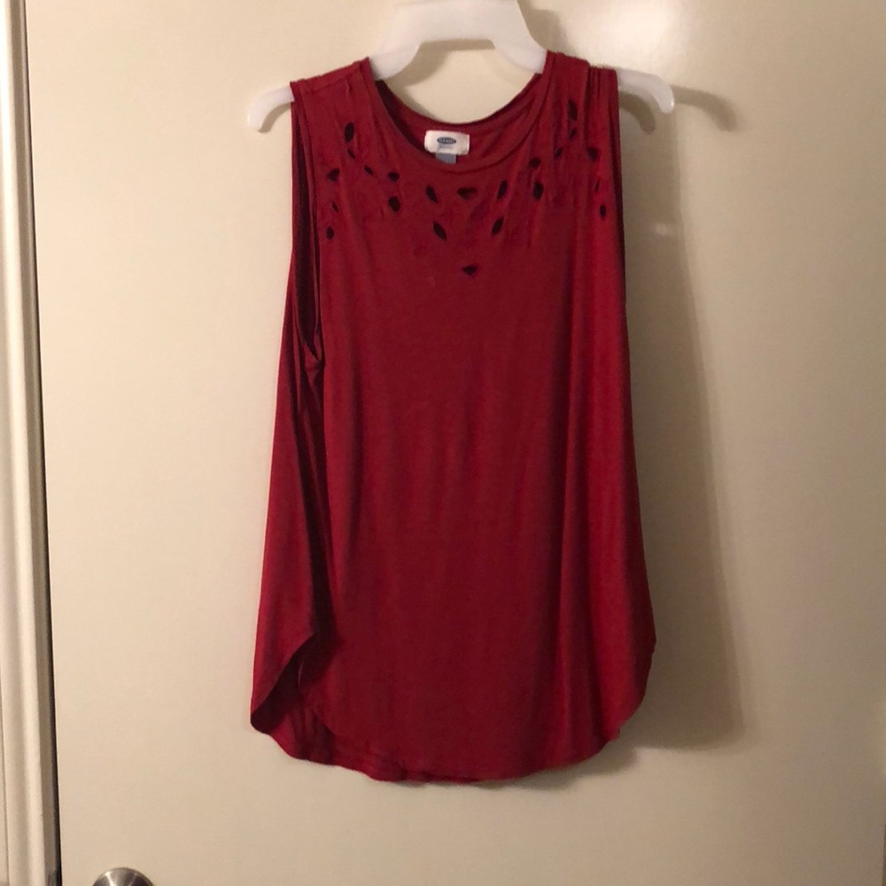 Red cutout blouse